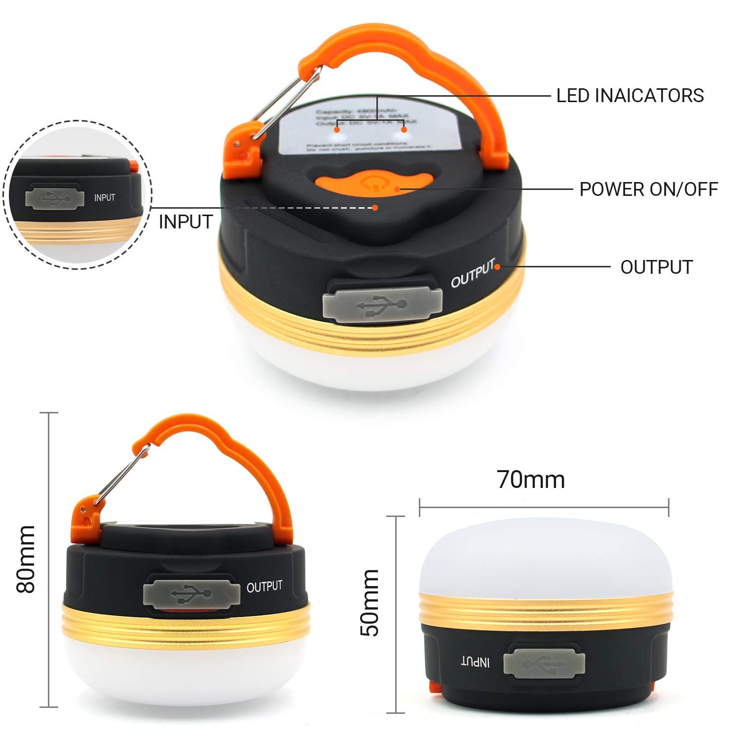 USB Rechargeable Camping Light Lantern UAE
