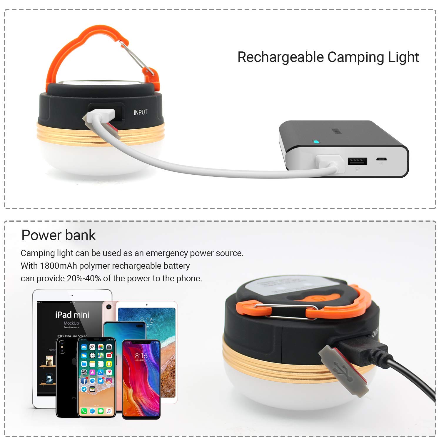 USB Rechargeable Camping Light Lantern UAE